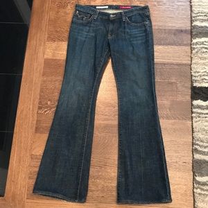 Sam & Billy: Low Flare Jeans, dark denim, Sz 29